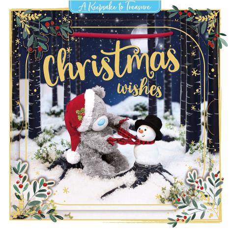 3D Holographic Keepsake Christmas Wishes Me to You Bear Christmas Card £2.69